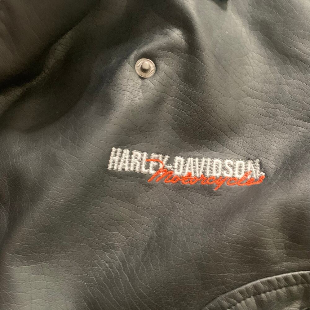 Harley-Davidson Motorcycles Embroidered Black Full Zip Biker Jacket 4T - Picture 6 of 6